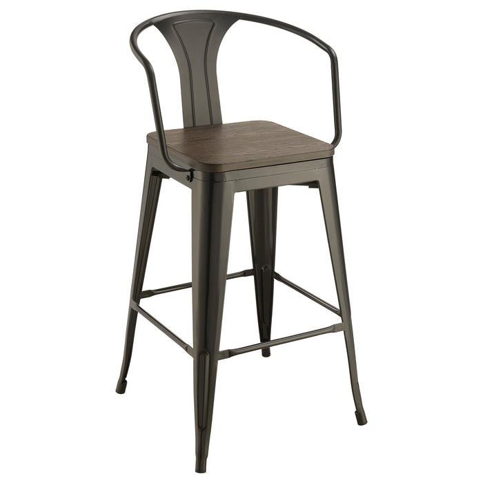 Cavalier 3-piece Square Bar Table Set Dark Elm and Black - Jax Mattress (Jacksonville, FL)