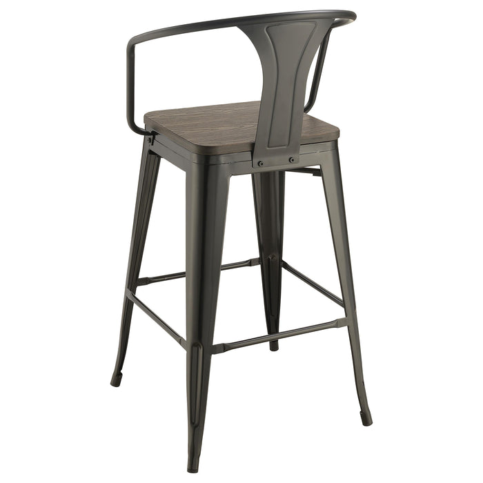Cavalier 3-piece Square Bar Table Set Dark Elm and Black - Jax Mattress (Jacksonville, FL)