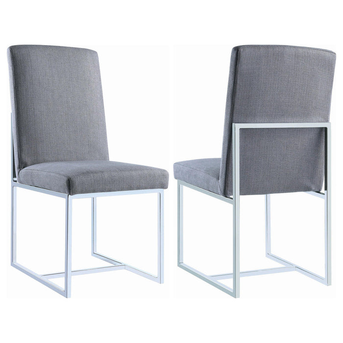 Mackinnon Upholstered Side Chairs Grey and Chrome (Set of 2) - Jax Mattress (Jacksonville, FL)
