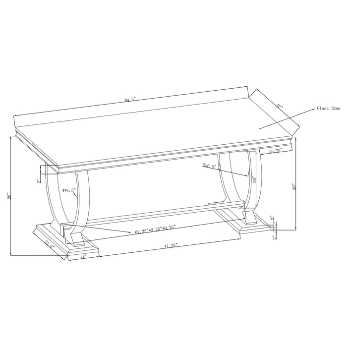 Antoine Rectangular Glass Top Dining Set Chrome - Jax Mattress (Jacksonville, FL)