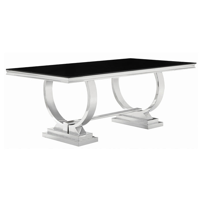 Antoine Rectangular Glass Top Dining Set Chrome - Jax Mattress (Jacksonville, FL)