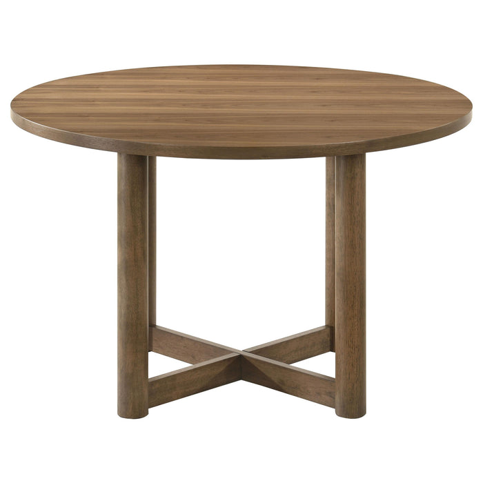 Crestmore 5-piece 46-inch Round Wood Dining Table Set Walnut - Jax Mattress (Jacksonville, FL)