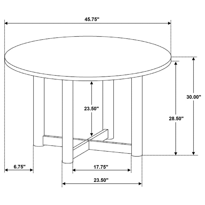 Crestmore 5-piece 46-inch Round Wood Dining Table Set Walnut - Jax Mattress (Jacksonville, FL)