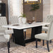 Sherry Trestle Base Marble Top Dining Table Espresso and White - Jax Mattress (Jacksonville, FL)