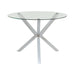 Vance Glass Top Dining Table with X-cross Base Chrome - Jax Mattress (Jacksonville, FL)