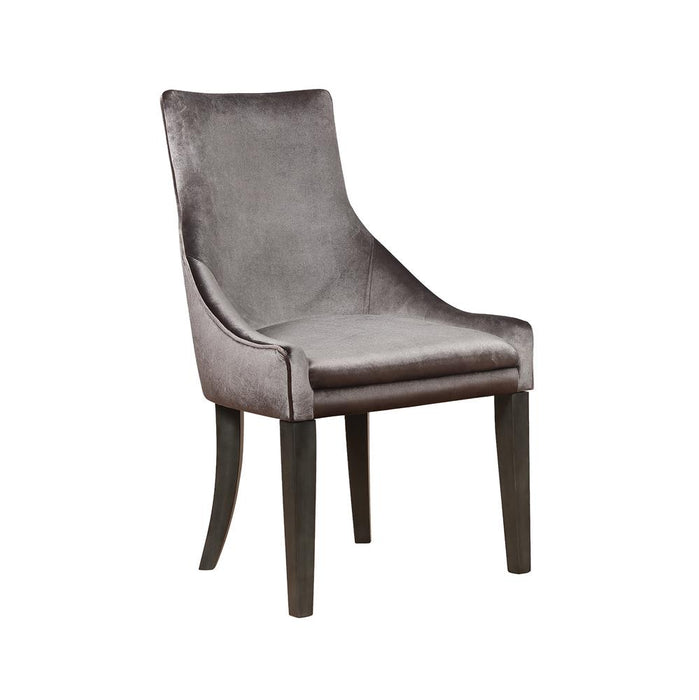 Phelps Upholstered Demi Wing Chairs Grey (Set of 2) - Jax Mattress (Jacksonville, FL)