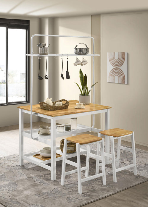 Edgeworth 3-piece Kitchen Island Counter Table Set White - Jax Mattress (Jacksonville, FL)