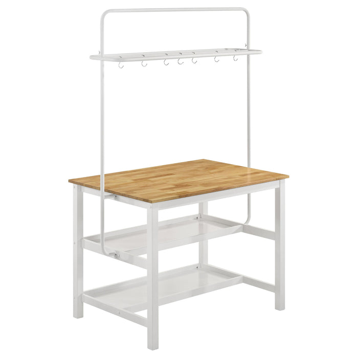 Edgeworth 3-piece Kitchen Island Counter Table Set White - Jax Mattress (Jacksonville, FL)