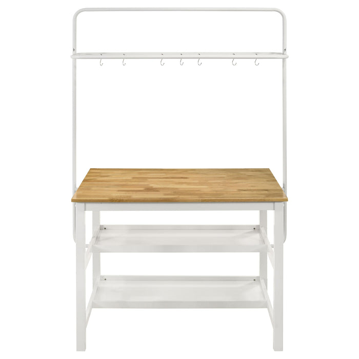 Edgeworth 3-piece Kitchen Island Counter Table Set White - Jax Mattress (Jacksonville, FL)