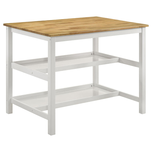 Edgeworth Kitchen Island Counter Table Brown and White - Jax Mattress (Jacksonville, FL)