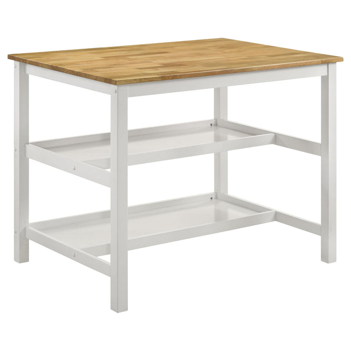 Edgeworth Kitchen Island Counter Table Brown and White - Jax Mattress (Jacksonville, FL)