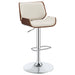 Folsom Upholstered Adjustable Bar Stool Ecru and Chrome - Jax Mattress (Jacksonville, FL)