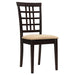 Kelso Lattice Back Dining Chairs Cappuccino (Set of 2) - Jax Mattress (Jacksonville, FL)