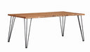 Sherman Rectangular Dining Table Natural Acacia and Matte Black - Jax Mattress (Jacksonville, FL)