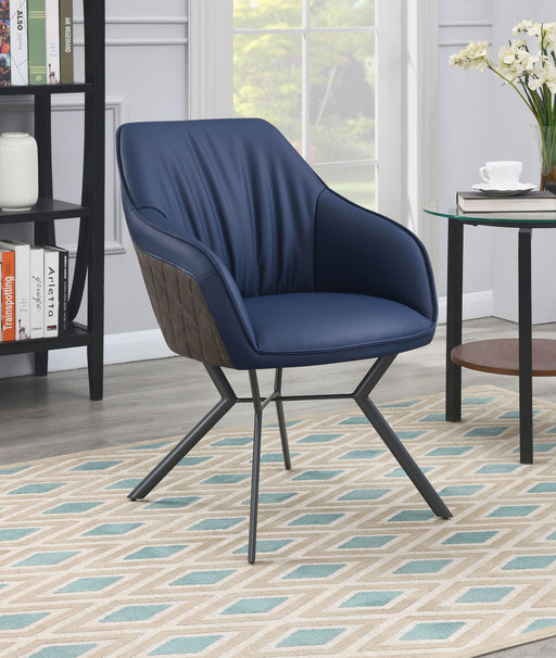 Mayer Upholstered Tufted Side Chairs (Set of 2) Blue and Brown - Jax Mattress (Jacksonville, FL)