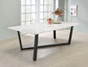 Mayer Rectangular Dining Table Faux White Marble and Gunmetal - Jax Mattress (Jacksonville, FL)
