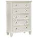 Sandy Beach 5-drawer Rectangular Chest Cream White - Jax Mattress (Jacksonville, FL)