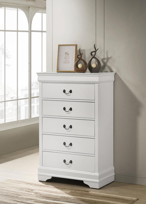 Louis Philippe 5-drawer Bedroom Chest White - Jax Mattress (Jacksonville, FL)