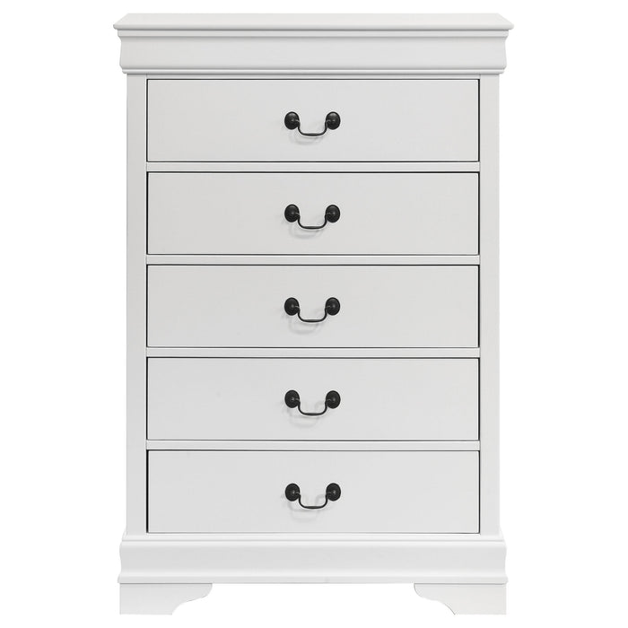 Louis Philippe 5-drawer Bedroom Chest White - Jax Mattress (Jacksonville, FL)