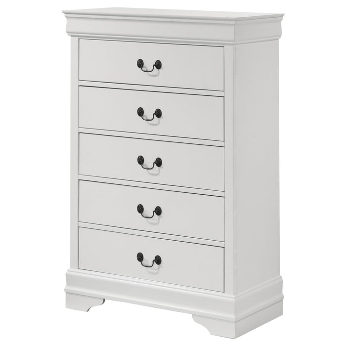 Louis Philippe 5-drawer Bedroom Chest White - Jax Mattress (Jacksonville, FL)