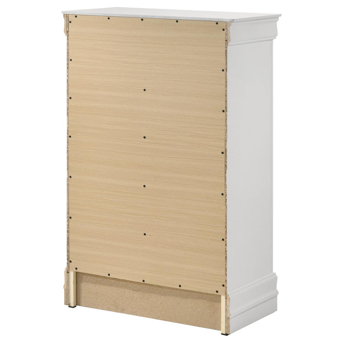 Louis Philippe 5-drawer Bedroom Chest White - Jax Mattress (Jacksonville, FL)