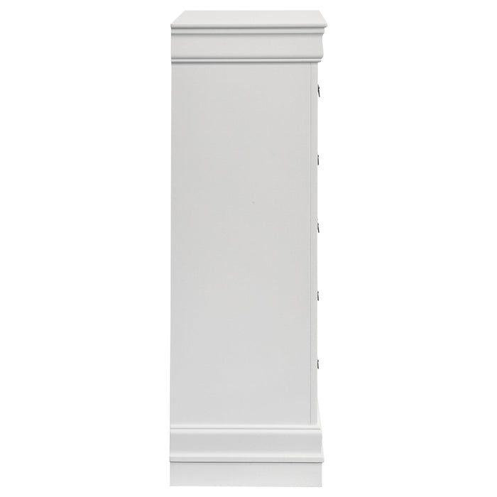 Louis Philippe 5-drawer Bedroom Chest White - Jax Mattress (Jacksonville, FL)