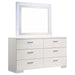 Felicity 6-drawer Dresser with LED Mirror White High Gloss - Jax Mattress (Jacksonville, FL)