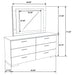 Felicity 6-drawer Dresser with LED Mirror White High Gloss - Jax Mattress (Jacksonville, FL)