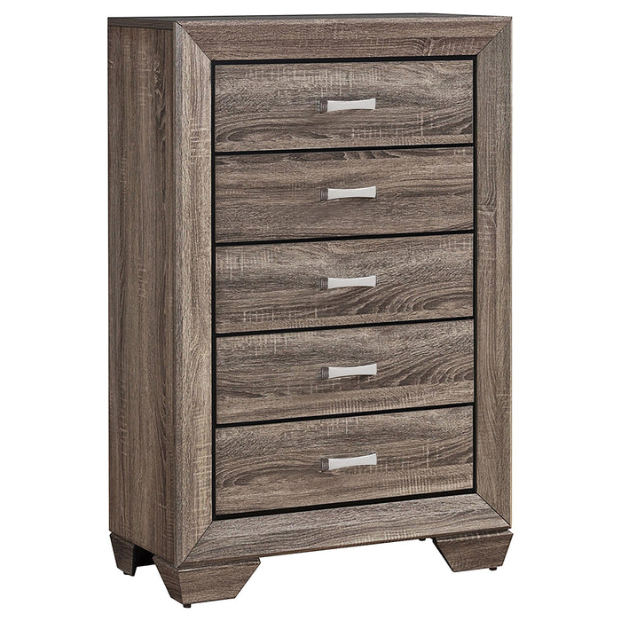Kauffman 5-drawer Chest Washed Taupe - Jax Mattress (Jacksonville, FL)