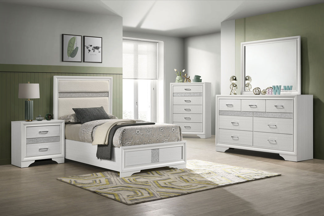 Miranda California King, E.King, Queen, Full, & Twin Bed Black & White - Jax Mattress (Jacksonville, FL)