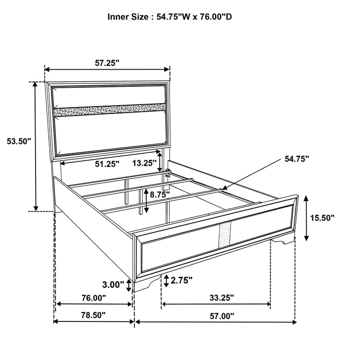 Miranda California King, E.King, Queen, Full, & Twin Bed Black & White - Jax Mattress (Jacksonville, FL)