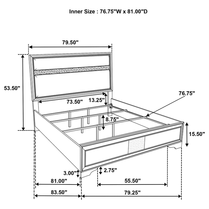 Miranda California King, E.King, Queen, Full, & Twin Bed Black & White - Jax Mattress (Jacksonville, FL)