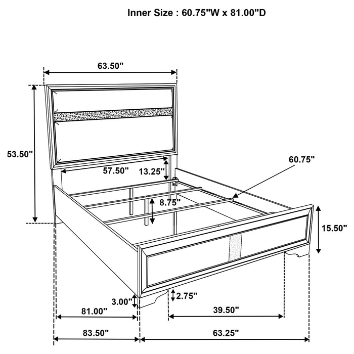 Miranda California King, E.King, Queen, Full, & Twin Bed Black & White - Jax Mattress (Jacksonville, FL)