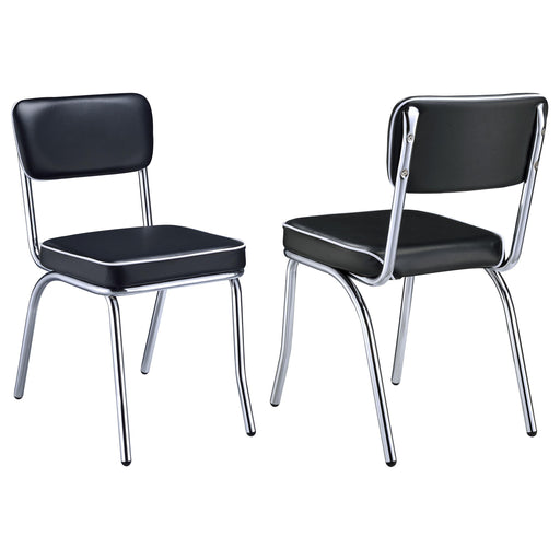 Retro Open Back Side Chairs Black and Chrome (Set of 2) - Jax Mattress (Jacksonville, FL)