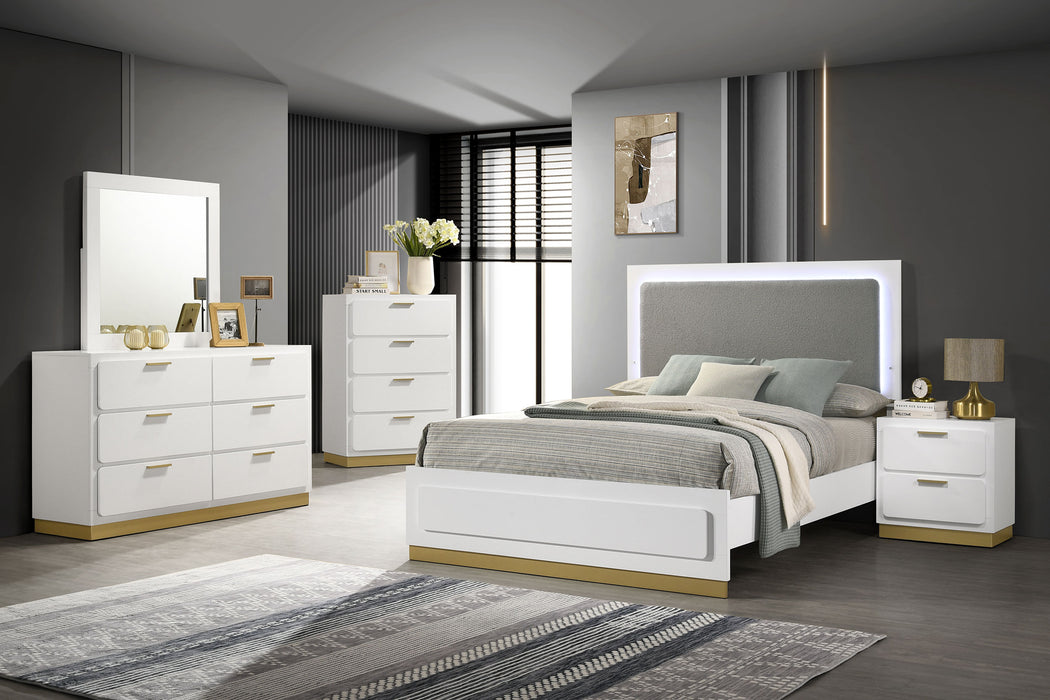 Caraway California King, E.King, & Queen Bed Black & White