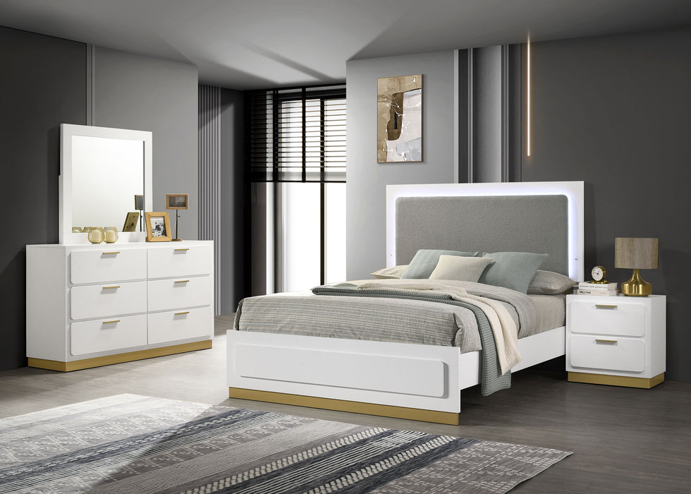Caraway 4 Pc & Pc E.King, Cal.King, & Queen Bedroom Set Black & White