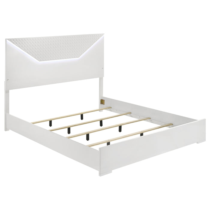Ives 4 & 5 Piece Bedroom Set E.king & Queen White & Grey