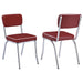 Retro Open Back Side Chairs Red and Chrome (Set of 2) - Jax Mattress (Jacksonville, FL)