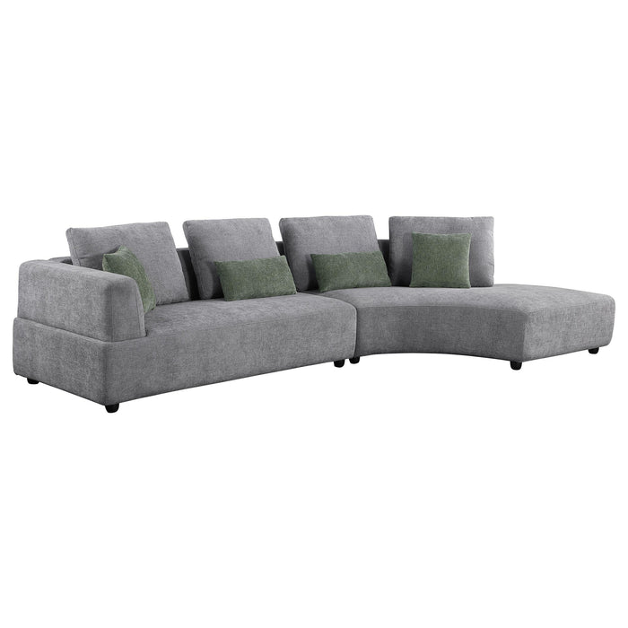 Toscano 134-inch Upholstered Sectional Sofa Grey - Jax Mattress (Jacksonville, FL)