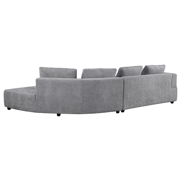 Toscano 134-inch Upholstered Sectional Sofa Grey - Jax Mattress (Jacksonville, FL)