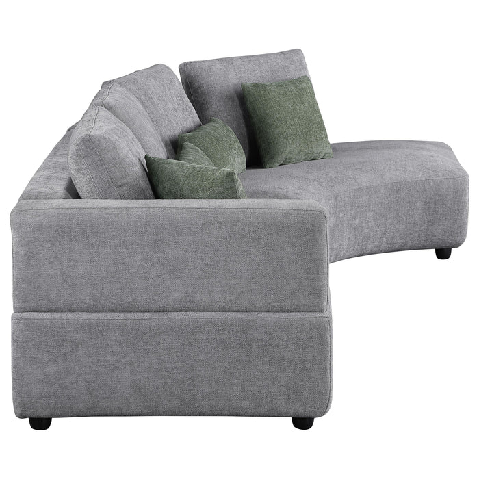 Toscano 134-inch Upholstered Sectional Sofa Grey - Jax Mattress (Jacksonville, FL)
