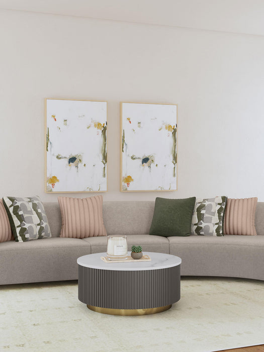 Fayette Upholstered Armless Chair Greige - Jax Mattress (Jacksonville, FL)