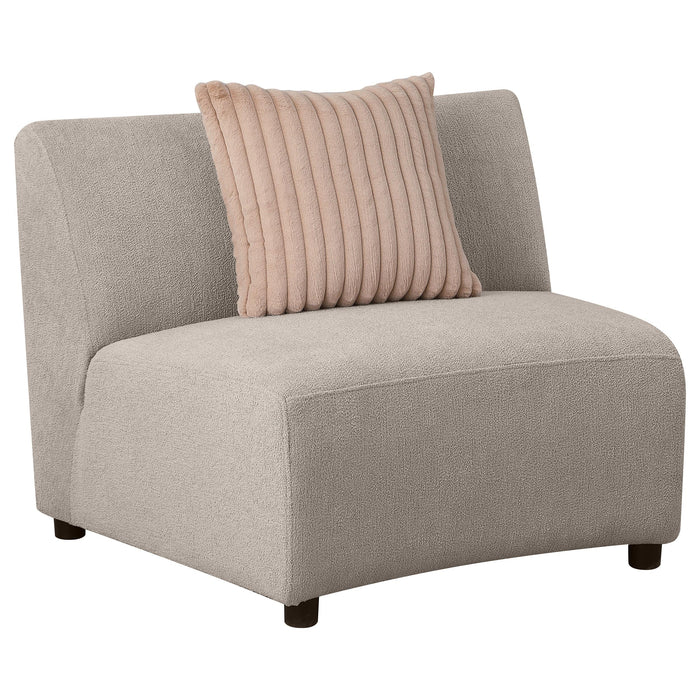 Fayette Upholstered Armless Chair Greige - Jax Mattress (Jacksonville, FL)