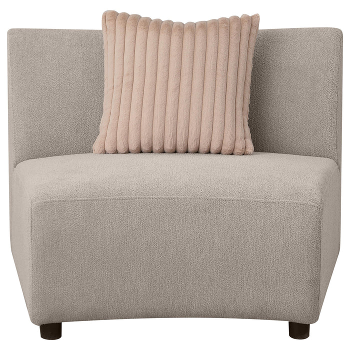 Fayette Upholstered Armless Chair Greige - Jax Mattress (Jacksonville, FL)