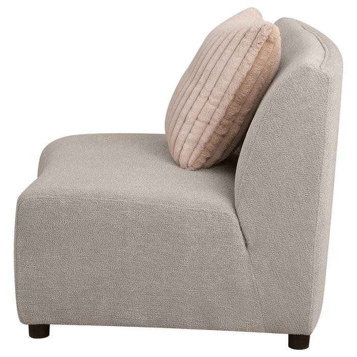 Fayette Upholstered Armless Chair Greige - Jax Mattress (Jacksonville, FL)