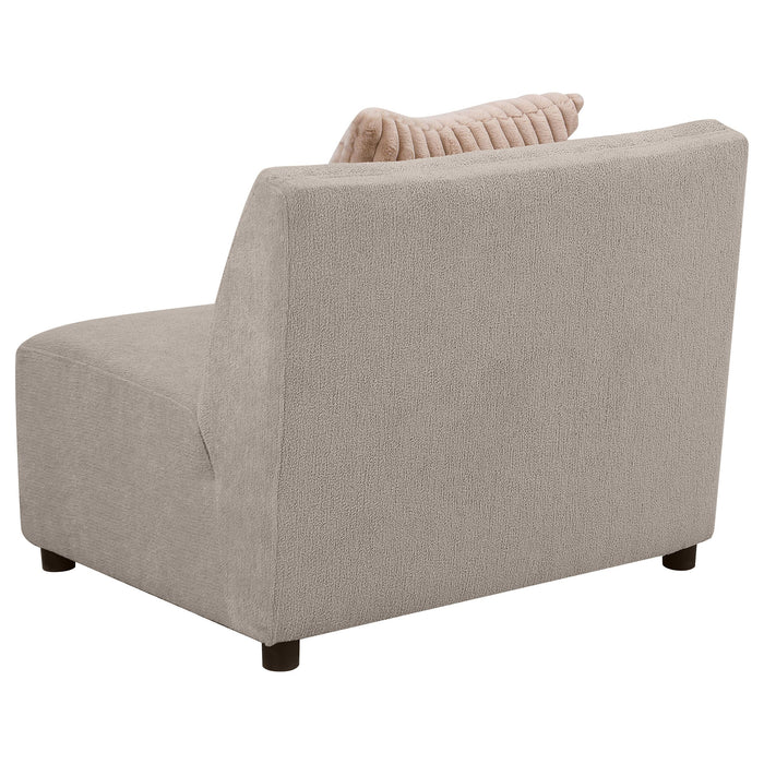 Fayette Upholstered Armless Chair Greige - Jax Mattress (Jacksonville, FL)
