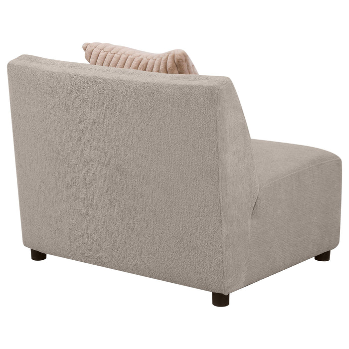 Fayette Upholstered Armless Chair Greige - Jax Mattress (Jacksonville, FL)
