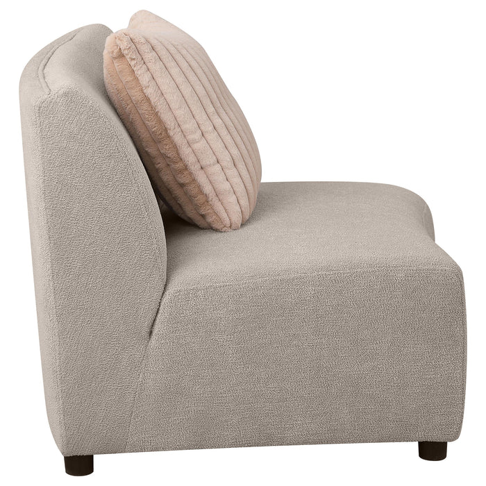 Fayette Upholstered Armless Chair Greige - Jax Mattress (Jacksonville, FL)