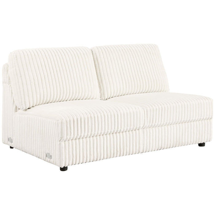 Emberson Upholstered Armless Loveseat Ivory - Jax Mattress (Jacksonville, FL)