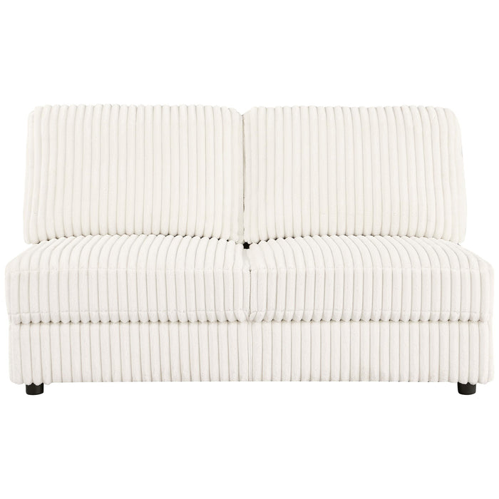 Emberson Upholstered Armless Loveseat Ivory - Jax Mattress (Jacksonville, FL)